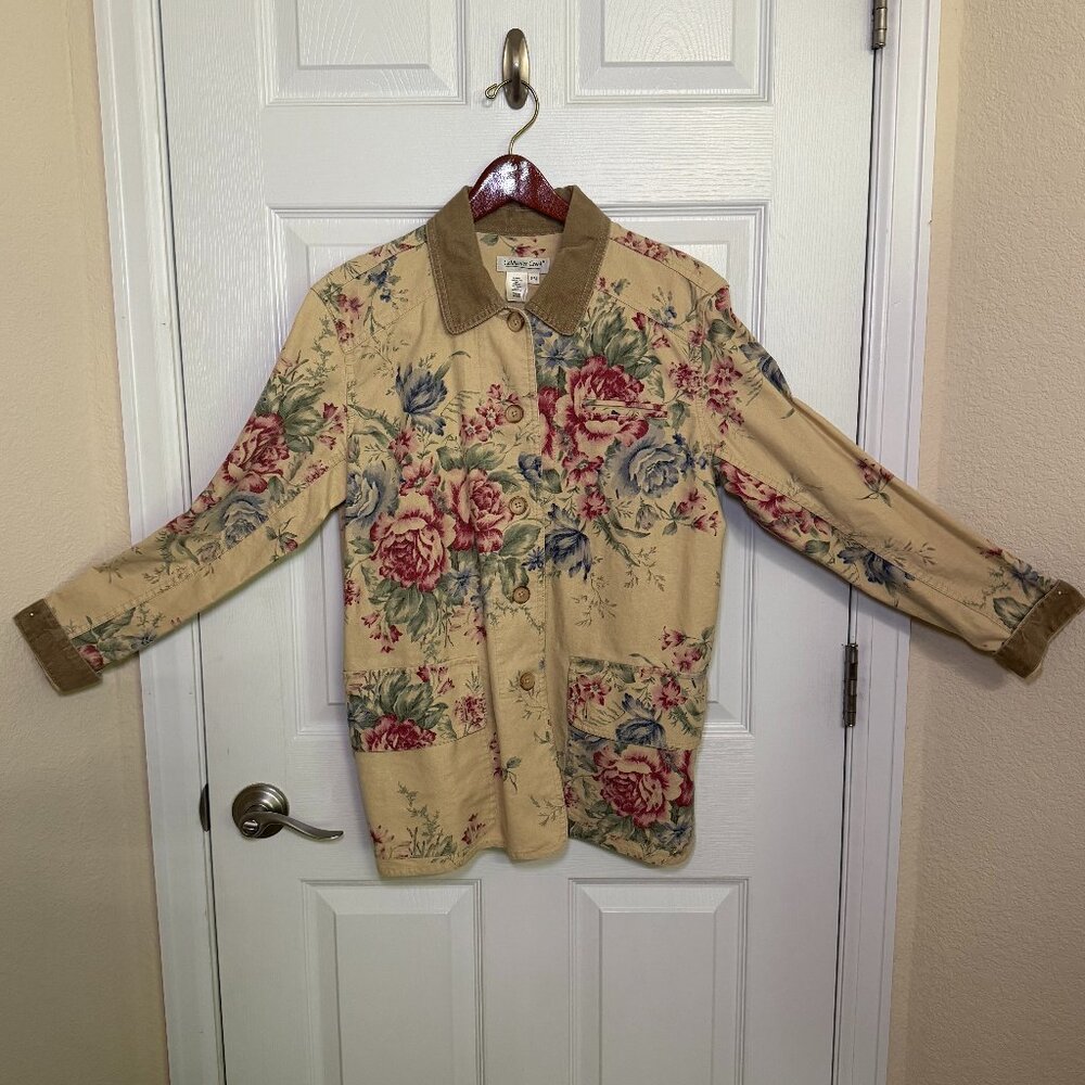 Coldwater Creek Canvas Tapestry Floral Print Jacket • Petite Medium